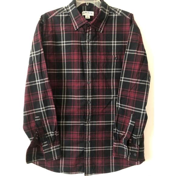 Orvis Other - Orvis Plaid 100% Cotton Flannel Button Up Long Sleeve Shirt L
